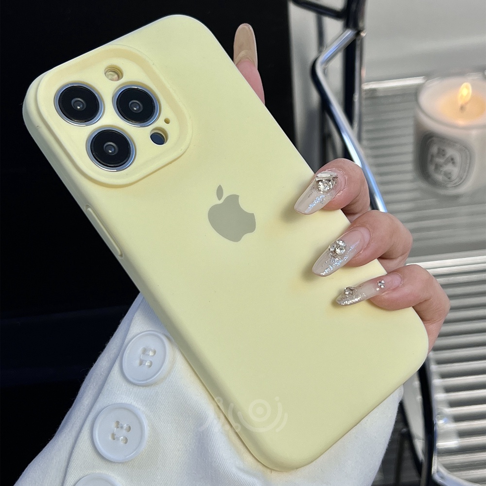 IPHONE Casing Ponsel Silikon Cair Untuk Iphone11 12 13 14 Pro Max Case Iphone14 Plus Full Cover Shockproof Soft Casing Penutup Belakang