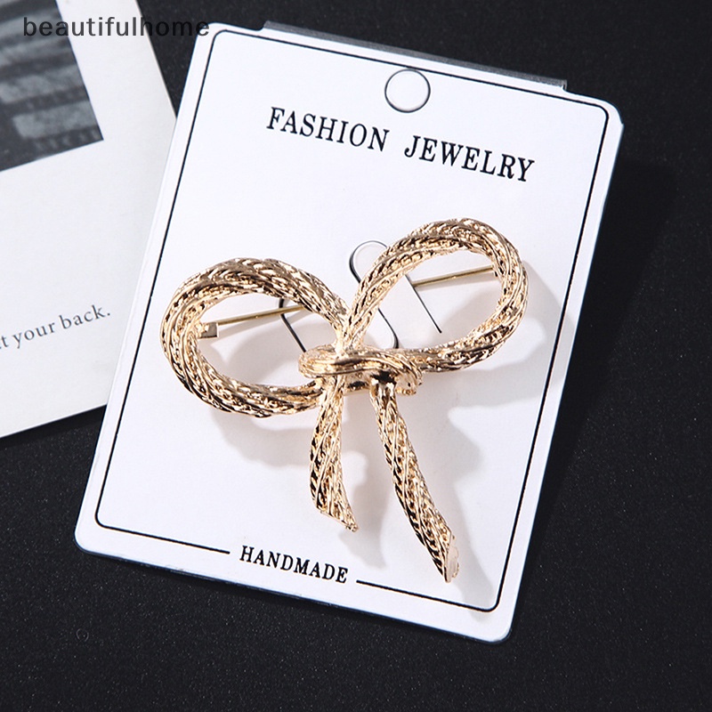 {beautifulhome} Bros Busur Fashion Untuk Wanita Ikatan Simpul Bros Pin Safety Lapel Pin Brooch Aksesoris Perhiasan Pernikahan.