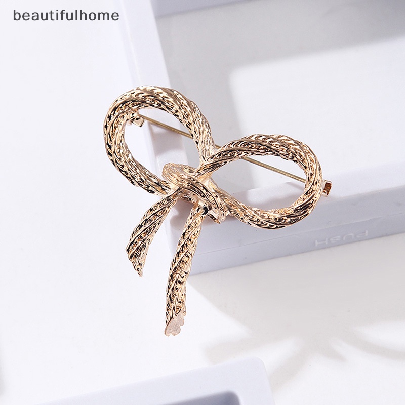 {beautifulhome} Bros Busur Fashion Untuk Wanita Ikatan Simpul Bros Pin Safety Lapel Pin Brooch Aksesoris Perhiasan Pernikahan.