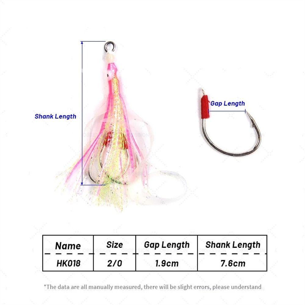 AUGUSTINA Agustina Assist Hooks Aksesoris Pancing Buatan Silikon Luminous Umpan Jig Lembut Untuk Air Asin