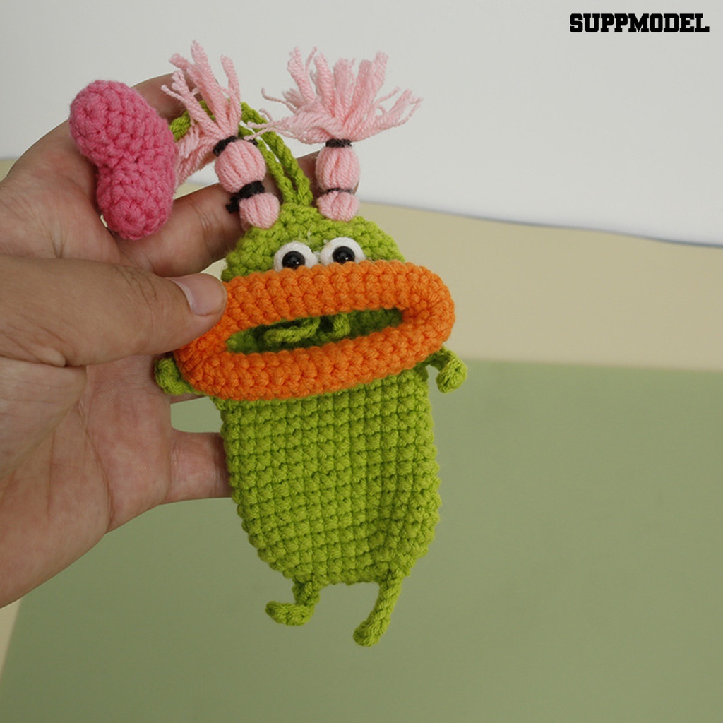 [SM] Case Kunci Kartun Sosis Mulut Rajut Tenun Tangan Anti Maling Handmade Crochet Key Fob Pelindung Kandang Perlengkapan Rumah