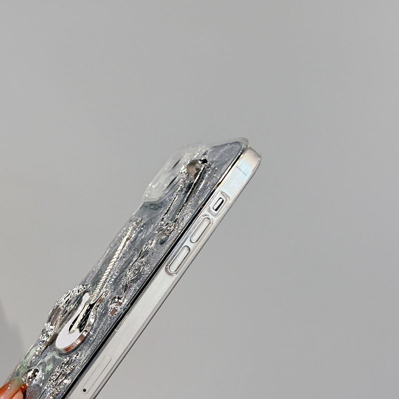 Silver Grey Pigment Metal Guitar Soft TPU Case HP iP iPhone 14 13 12 11 Pro X XS XR Max 7 8 + Plus SE 2020 2022 Drop Glue FTD Casing Apple