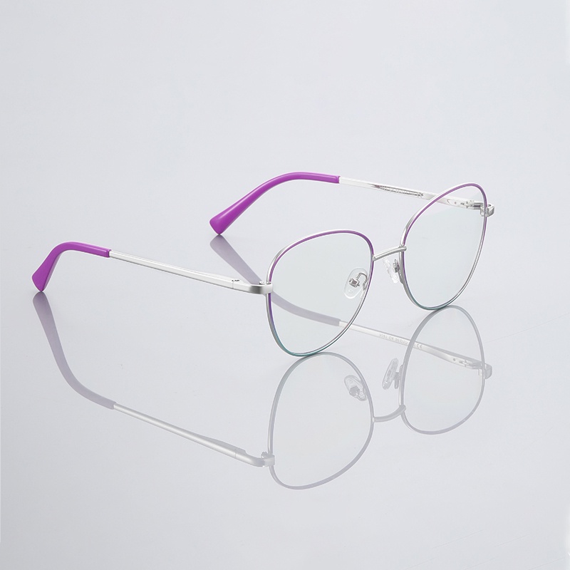 (YUZHU) Kacamata Metal Dua Warna Original Colorful Anti Blue Light Optical Eyeglasses Untuk Wanita