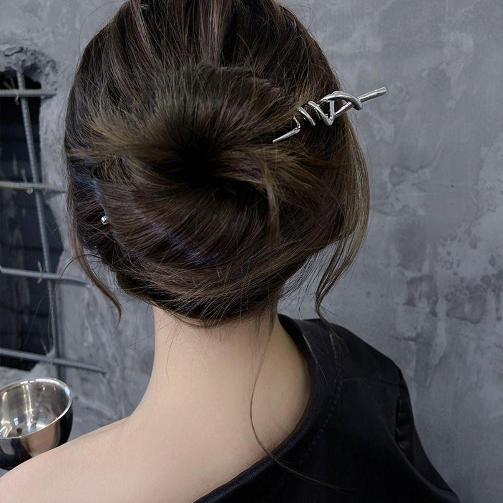 Needway Sumpit Rambut Aksesoris Rambut Jepit Rambut Sederhana Sumpit Rambut Untuk Wanita Metal Hair Stick for Bun for Girls