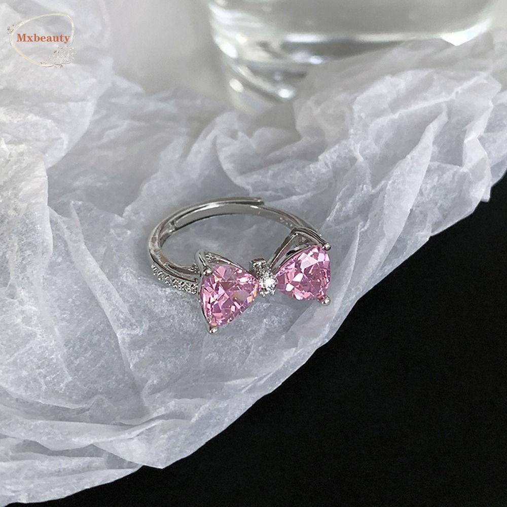 Mxbeauty Wanita Cincin Trendi Lucu Chic Gadis Hadiah Warna-Warni Zirkon Manis Berlian Imitasi Pembukaan Cincin Gaya Korea Cincin