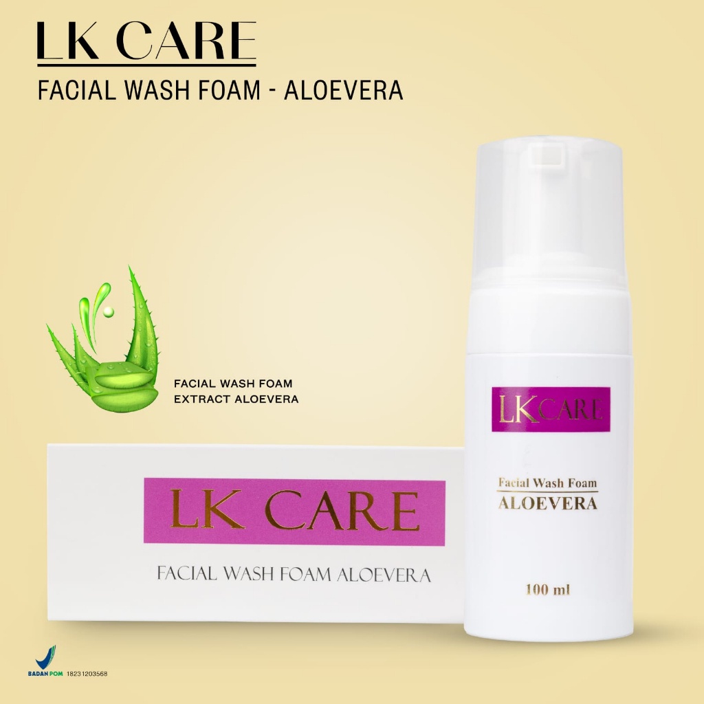 Facial Cleansing Foam 100 ml LKCare Pembersih Wajah Pelembab Minyak Kontrol Aloe Vera