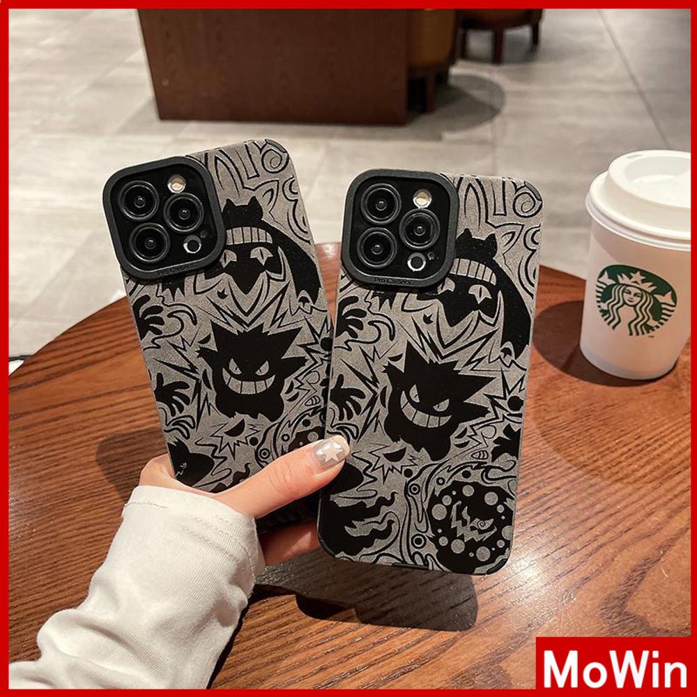 Case iPhone 14 Pro Max iPhone Case Kulit Pupil Patch Suede Tahan Guncangan Kamera Kartun Anime Wajah Hantu Kompatibel dengan iPhone 13 Pro max 12 Pro Max 11 xr xs max 7Plus 8Plus