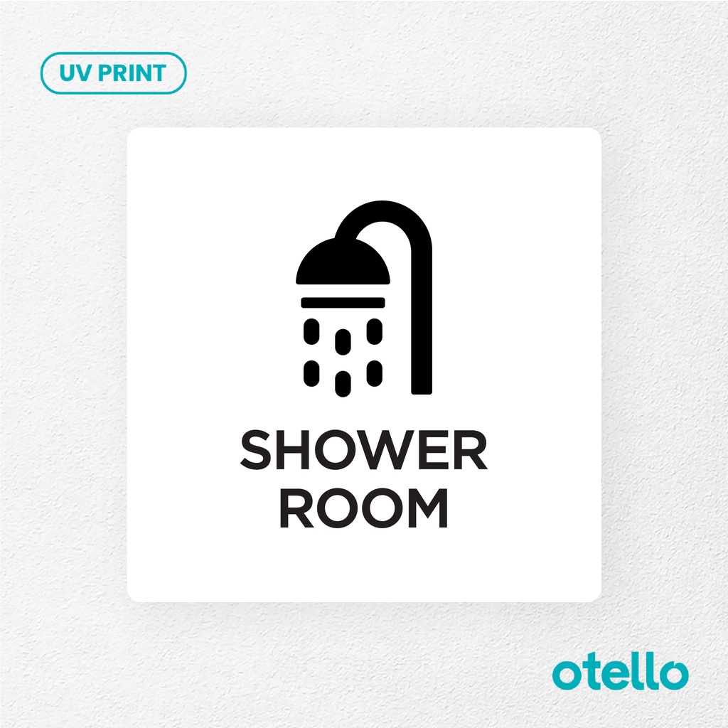 Shower Room Signage Board Akrilik Tempel Dinding Papan Acrylic Sign Board Signage Tempel Dinding Tulisan Label Tanda Petunjuk Rambu Aklirik UV Print