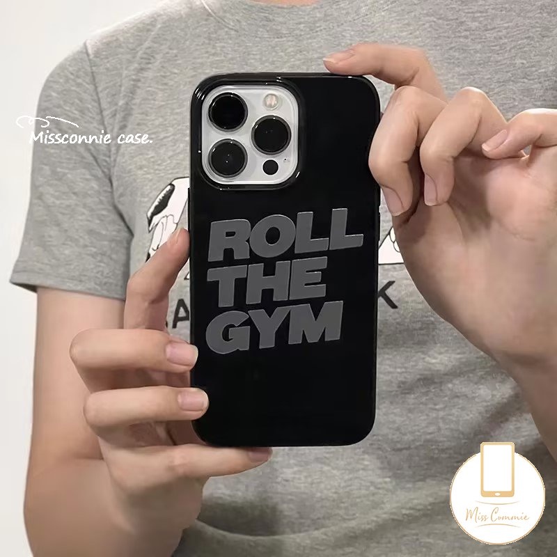 Kreatif Keren Roll The GYM Alfabet Inggris Glossy Phone Case Kompatibel Untuk IPhone 7plus7 8 Plus X XR XS Max 12 11 14 13 Pro Max SE 2020 Halus Shockproof Lembut Tpu Penutup Belakang