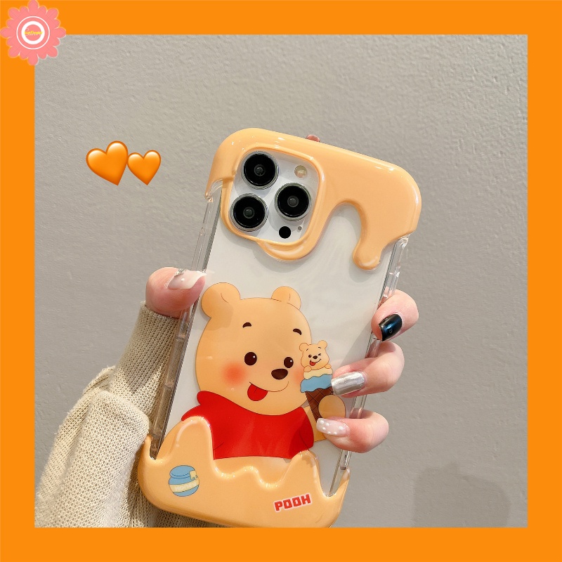 IPHONE Kartun Imut Beruang Kelinci Case Yang Indah Kompatibel Untuk Iphone11 7Plus XR 14 13 12 Pro Max X 7 8 Plus XS Max Permen 3D Es Krim Soft Cover