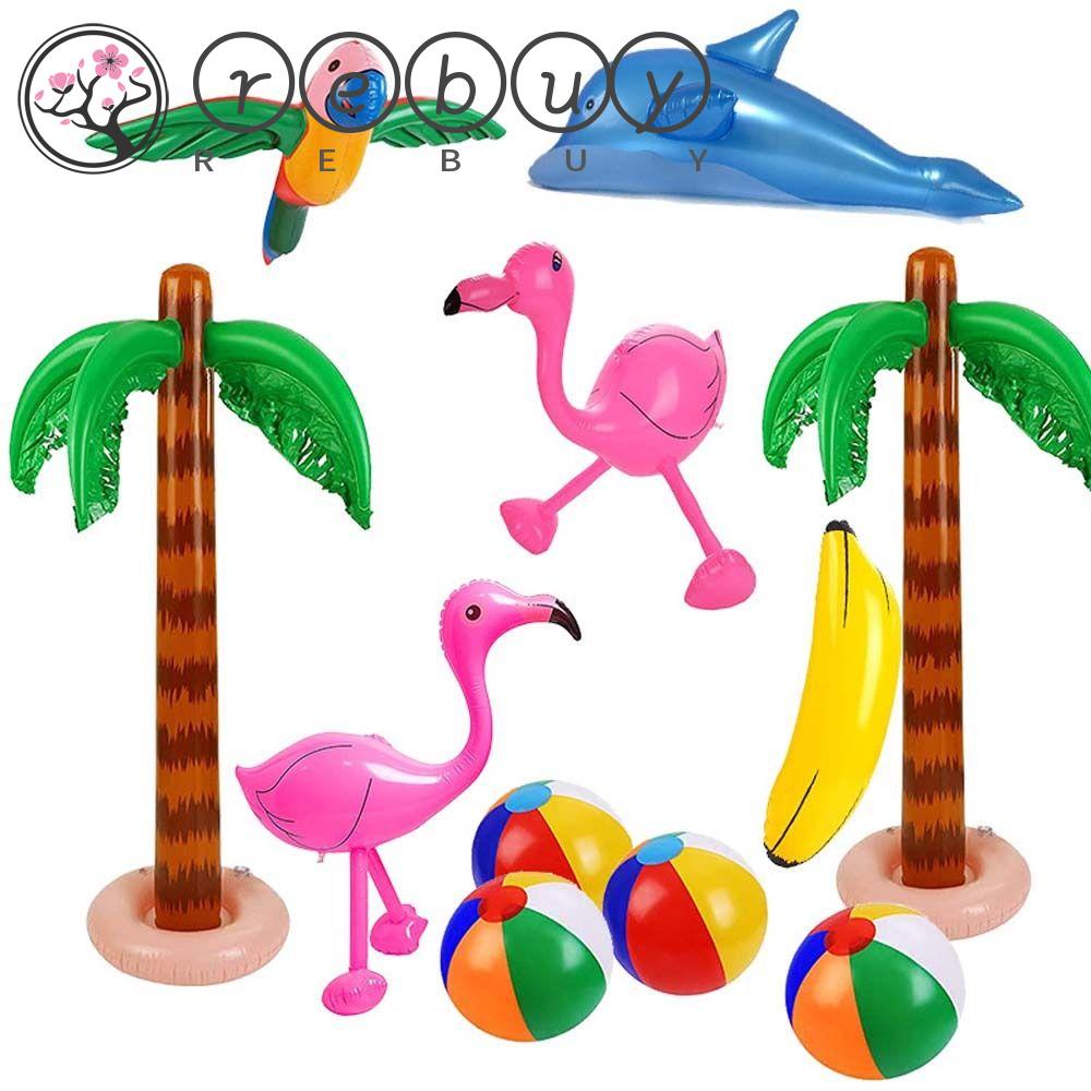 REBUY Rebuy Inflatable Tropical Palm Tree Hadiah Ulang Tahun Hadiah Anak Backdrop Decor Summer Toys Mainan Tiup Monyet Balon Perlengkapan Pesta Kolam Renang Mainan