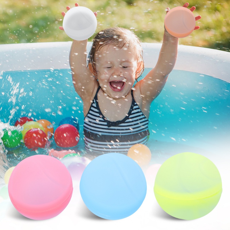 Bola Bom Air Bentuk Bola Silikon Warna Permen Lucu Untuk Anak Dewasa/ Reusable Stress Relief Water Balloon Pool Beach Toys