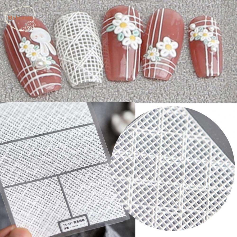 MXBEAUTY Stiker Kuku Jala Retro 5D Gaya Jepang Hitam Ultra Tipis Nail Accessiores Stiker Kuku Timbul