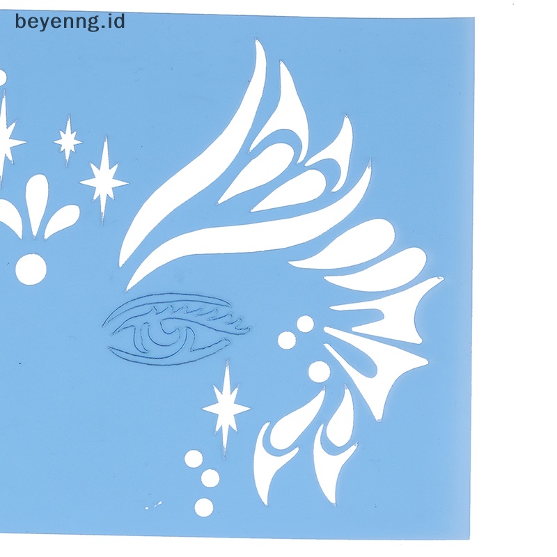 Beyen Cat Wajah Stensil Reusable Template Tato Paing Gambar Cetakan Alat Makeup ID