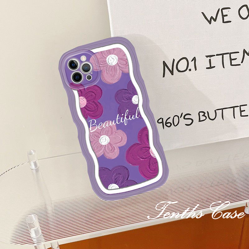Untuk OPPO A17 A17K A57 A78 A77s A76 A96 A16 A16s A16k A15 A15s A54 A74 A55 A95 A94 A93 A53 A5 A9 2020 A3s A5s Reno8T 7Z 76pro 5 F11 F9Pro Wave Edge Purple Tulips Phone Case