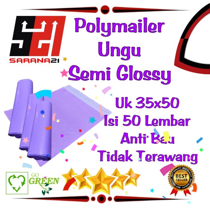 

Plastik Polymailer Semi Glossy Ungu 35x50 Isi 50 Lembar