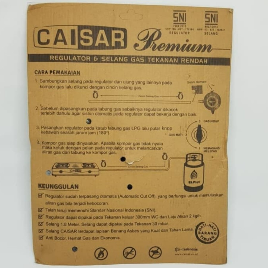 SELANG GAS REGULATOR CAISAR PREMIUM METER