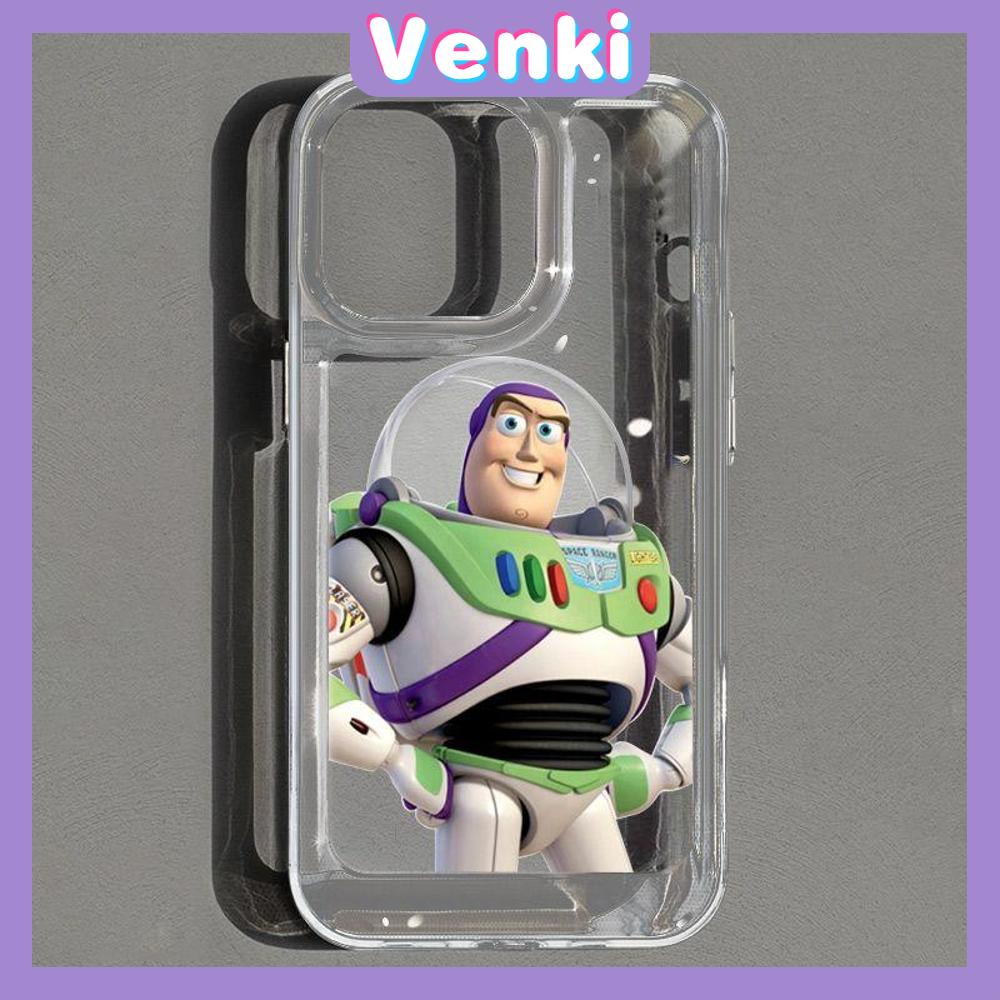 VENKI - Untuk iPhone 11 Case Clear Hard Space Phone Case Airbag Shockproof Protection Camera Karakter Kartun Klasik Lucu Kompatibel dengan iPhone 14 13 Pro Max iPhone 12 Pro Max XR