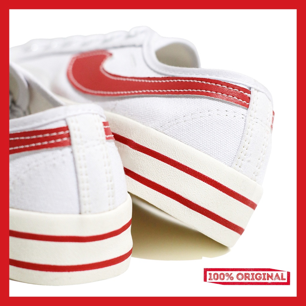 ORIGINAL - Sepatu Brand Lokal Kasual Pria Wanita No Brand White Red Low Not Sneakers Compass Retrograde Putih Merah