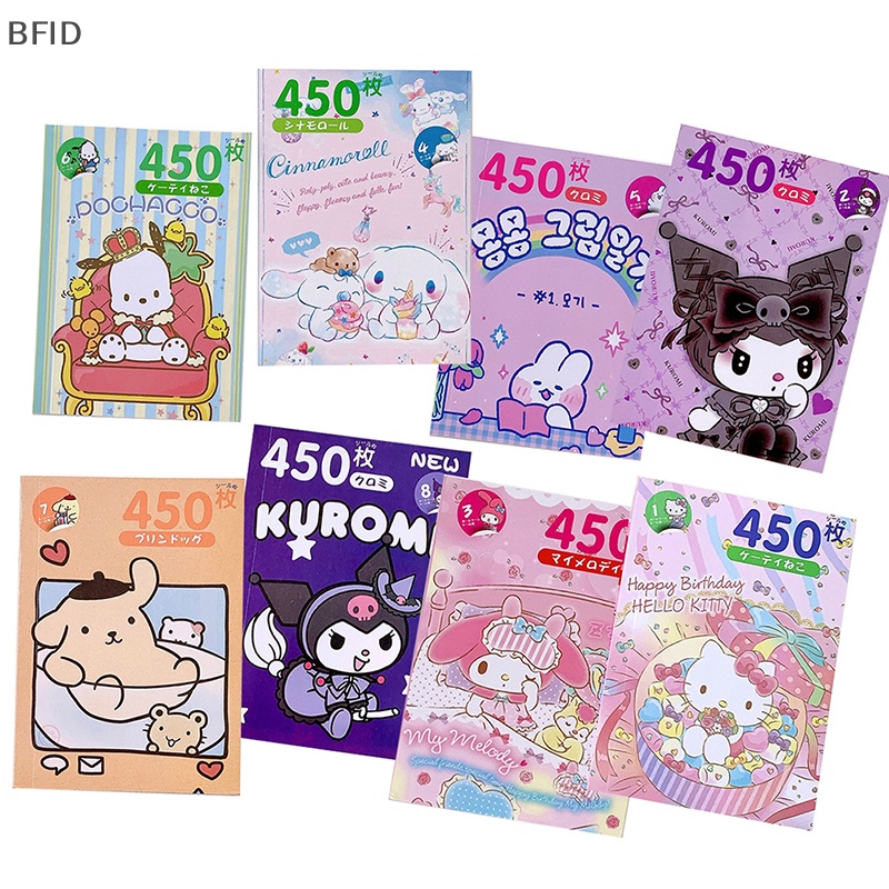 [BFID] 450pcs Kartun Lucu Stiker Kawaii Stationery Sanrio Stiker Kuromi Melody &amp; Coogo Diary Stiker Telepon Dekoratif Scrapbook DIY Stickers [ID]