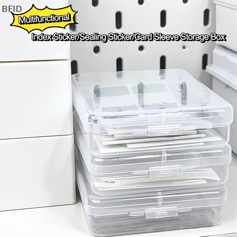 [BFID] Kotak Penyimpanan Transparan Tempat Kartu Stiker Stationery Transparan Storage Box Film Kotak Penyimpanan Klasifikasi Untuk Craft Desktop [ID]