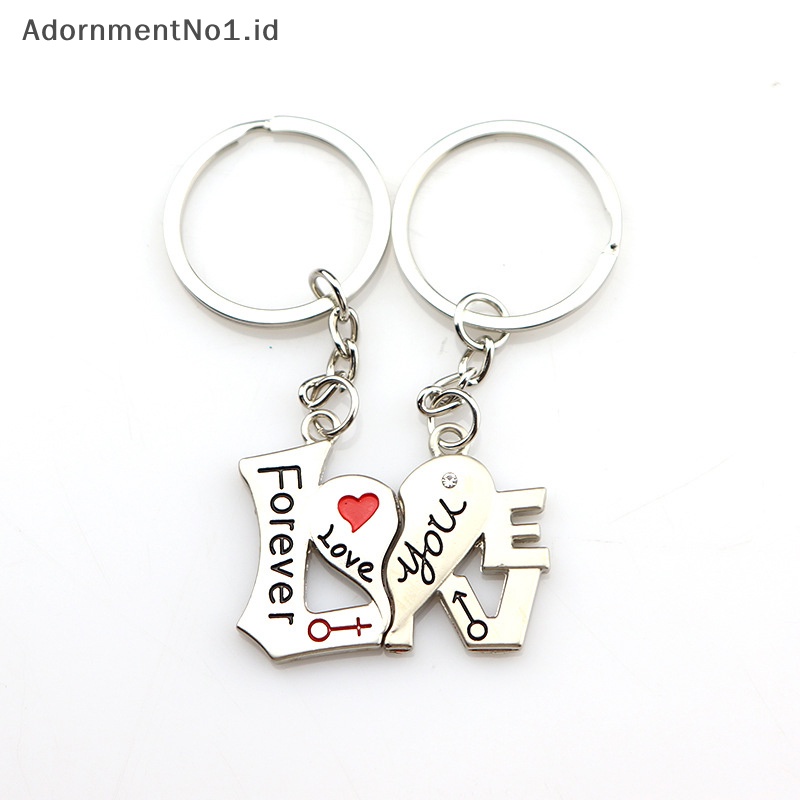 [AdornmentNo1] Gantungan kunci logam Charm Cupid I Love You Couple amplop Keychain tas gantungan kunci