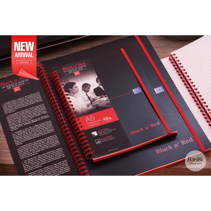 

[BMS Bekasi] Oxford Black n’ Red Notebook Planner Journal A4 Ruled Paper 400047653
