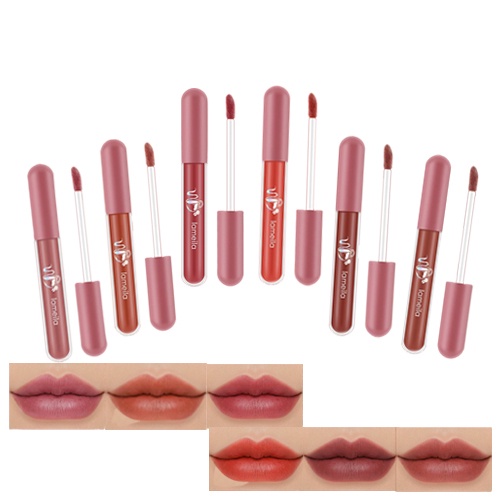 PAKET LAMEILA ISI 6 NUDE LIP CREAM 1041 Bibir Cantik Lembab dan Lembut