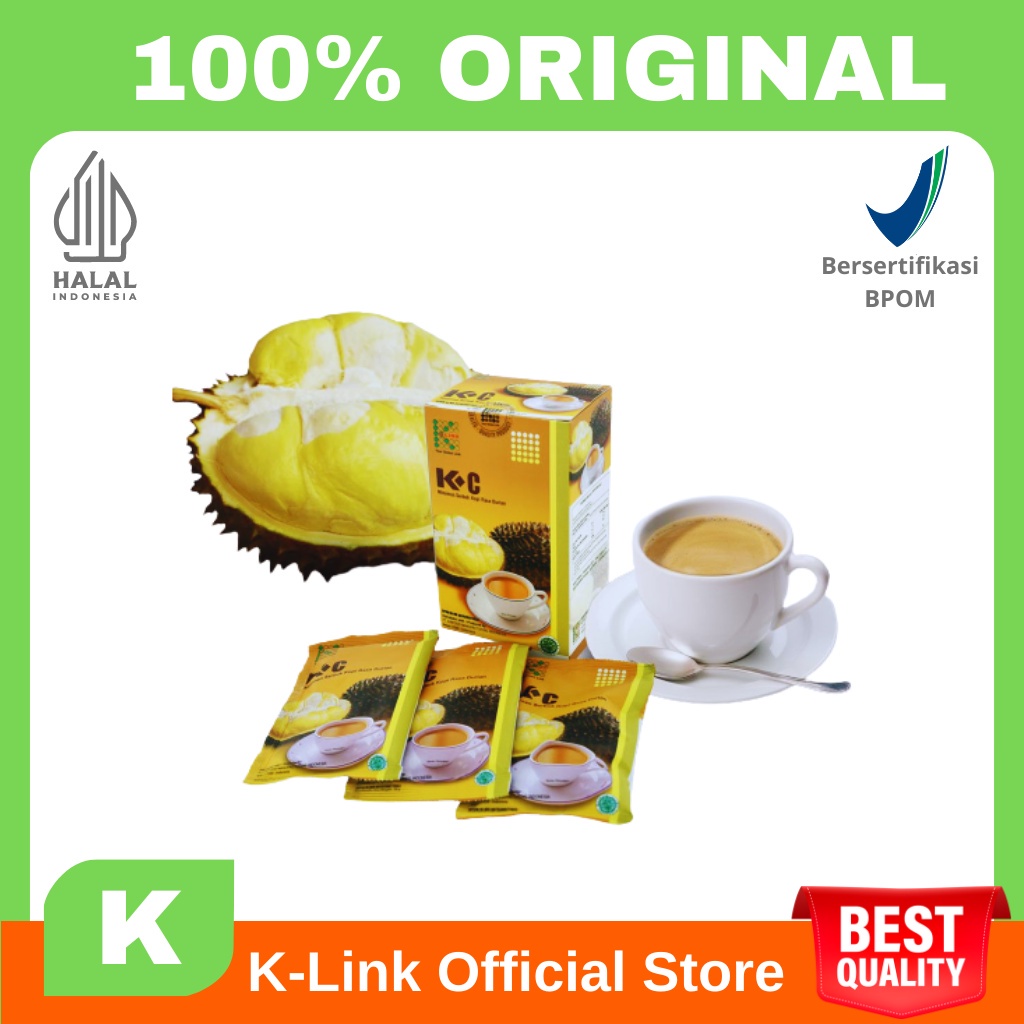 

K-link Coffe Kopi Durian Original Minuman Sehat Buah Durian Bernutrisi Tinggi 1 Box 6 Sachet - Klink Official