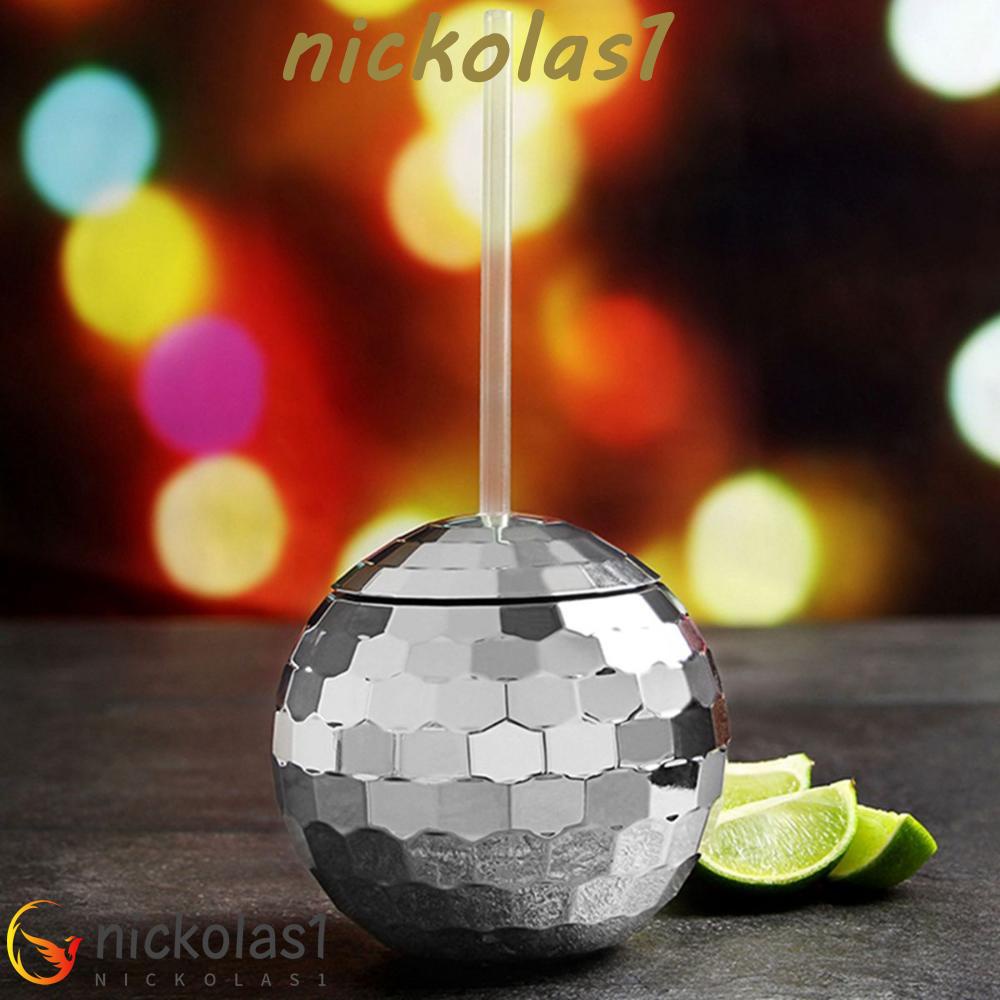 NICKOLAS1 Disco Ball Cup Drink Glitter Dengan Sedotan Sparkly Wine Goblets