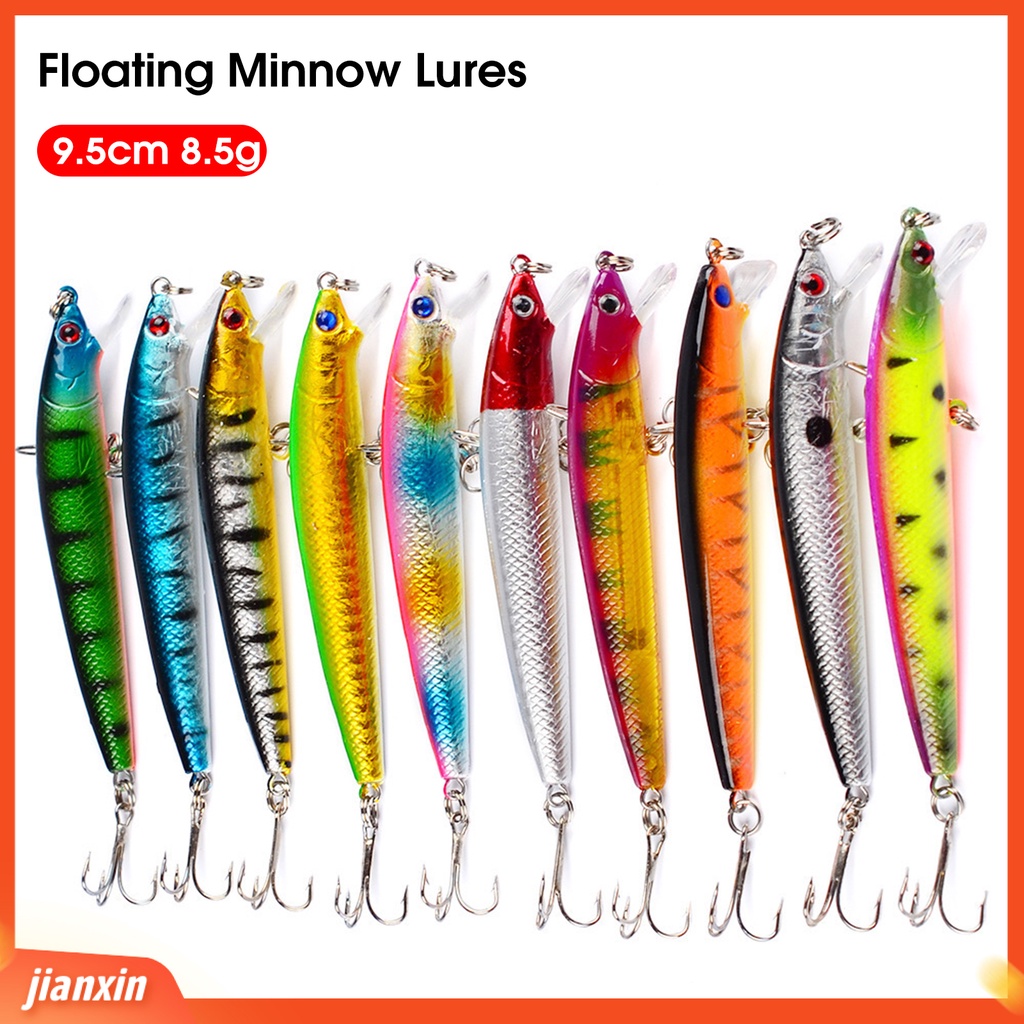 (In Stock) 9.5cm /8.5g Umpan Pancing Mini Buatan 3D Mata Warna Terang Ikan Kecil Umpan Perlengkapan Memancing