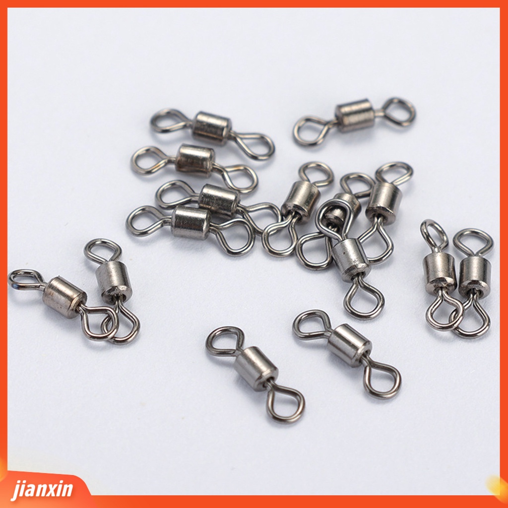 (In Stock) 200Pcs Konektor Memancing Heavy Duty Rotasi Kecepatan Tinggi Ukuran Campur Kekuatan Tinggi Stainless Steel Ball Bearing Putar Perlengkapan Memancing