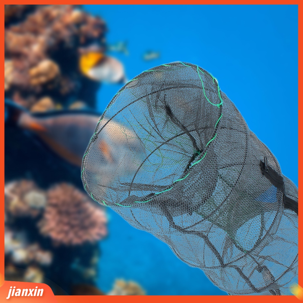 (In Stock) Perangkap Jaring Ikan Portabel Lipat Otomatis Besar Zipper Umpan Spring Cage Untuk Udang