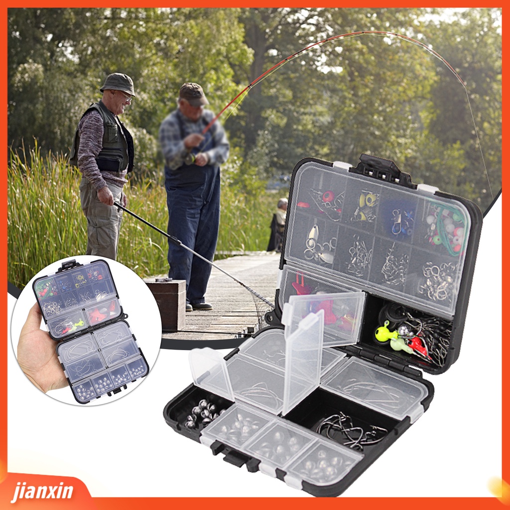 (In Stock) 191Pcs /Set Kait Umpan Pancing Aksesori Tackle Kit Tools Box Untuk Angling