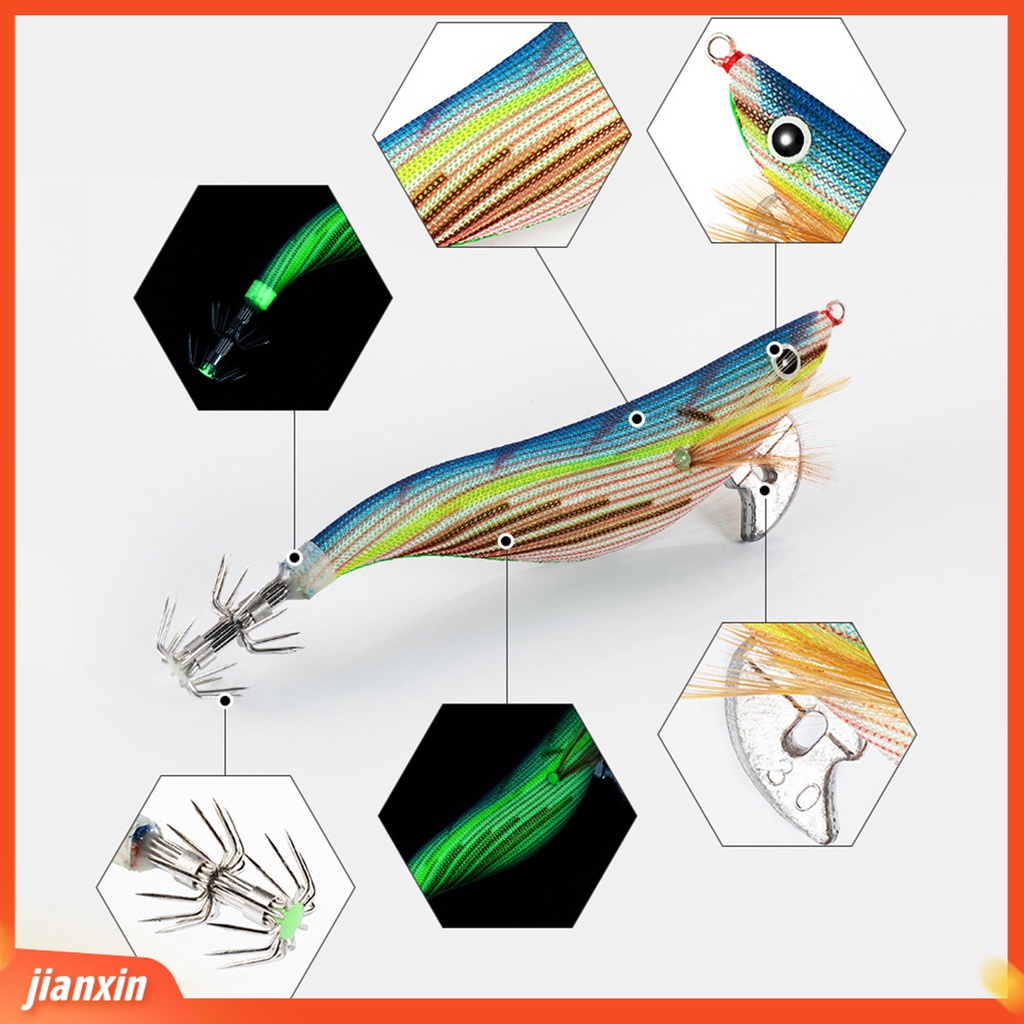 (In Stock) 15g /21g 92mm /110mm Jig Lures Kait Payung Ganda Ikan Menarik Ikan Cumi Cumi-Cumi Nyata Tampak Nyata Jig Umpan Untuk Memancing