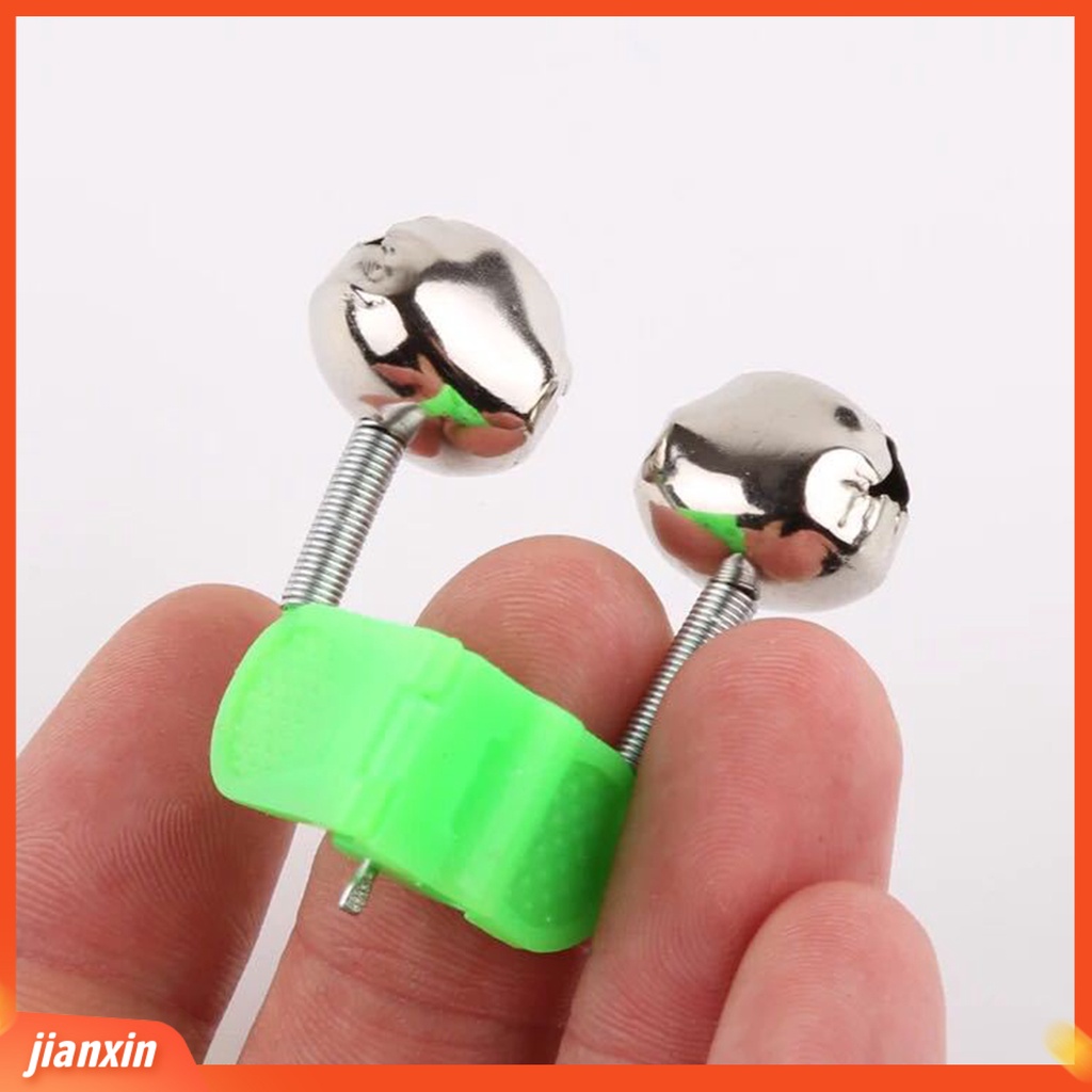 (In Stock) 50Pcs Lonceng Pancing Lonceng Ganda Siaga Stainless Steel Klip Plastik Portable Bell Untuk Angling