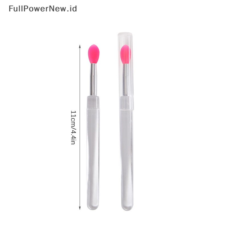 Power 2pcs Lip Gloss Aplikator Kuas Bibir Silikon Dengan Tutup Debu Brush Makeup ID