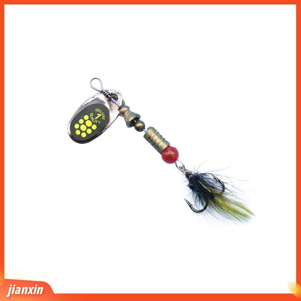 (In Stock) 6cm Outdoor Fishing Lure Paillette Rotation Metal Umpan Keras Tackle Dengan Pengait