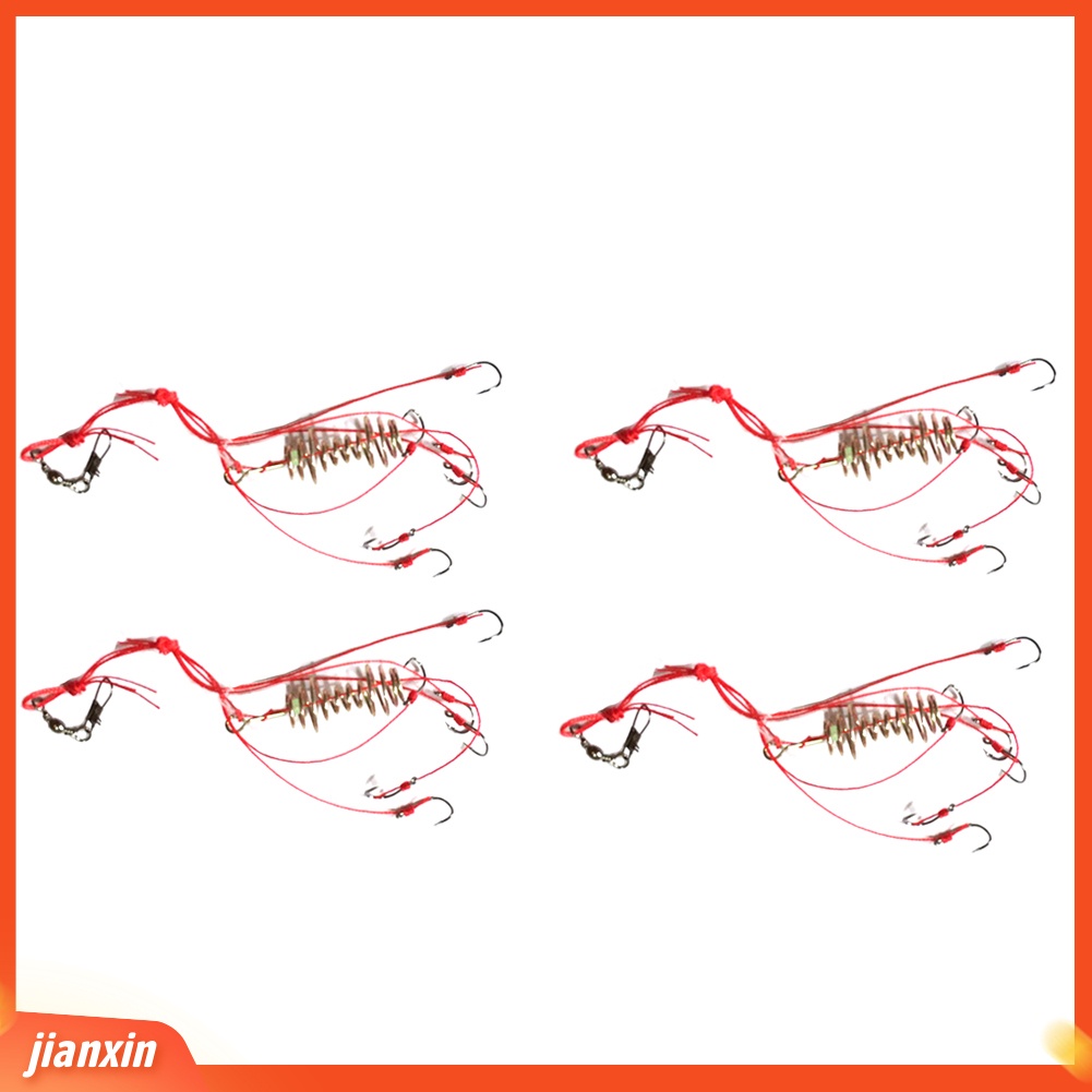 (In Stock) 4Pcs Explosion Fish Lure Bait String Hook Outdoor Fishing Tackle Alat Aksesori