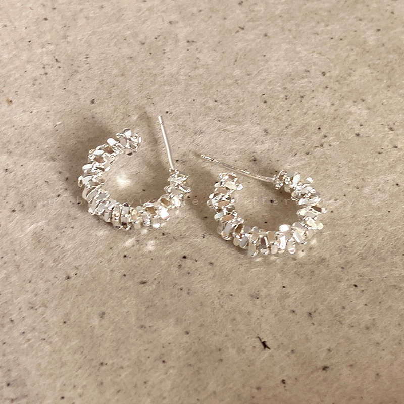 C Shape S925 Silver Earrings Ear Studs Untuk Aksesoris Perhiasan Wanita Gadis Manis Keren