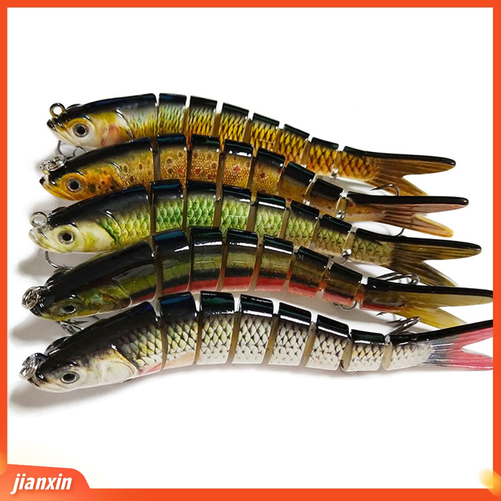 (In Stock) 14cm Umpan Swimbait 8segment Buatan Umpan Pancing Crankbait Fish Tackle