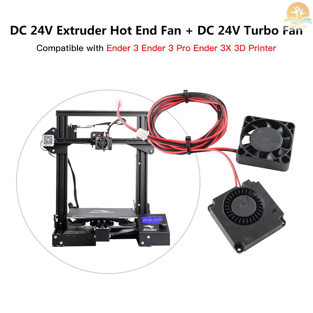 In Stock 3D Printer Parts4010Kipas Pendingin DC 24V Extruder Hot End Fan Dan Kipas Turbo DC 24V Kompatibel Dengan Ender 3ender 3pro Ender 3X