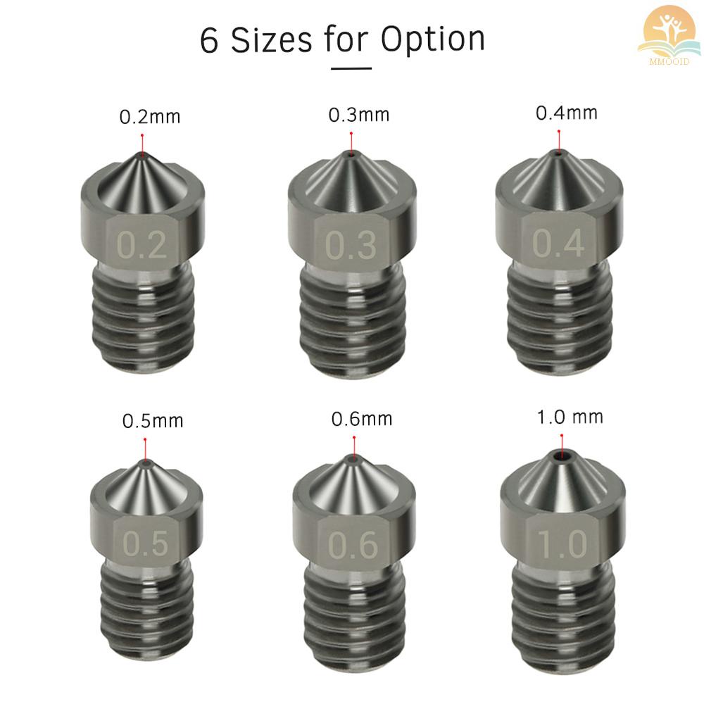 In Stock 4pcs Nozzle Baja Keras V6 Nozel 0.6mm Untuk Filamen 1.75mm Untuk Bagian Printer 3D