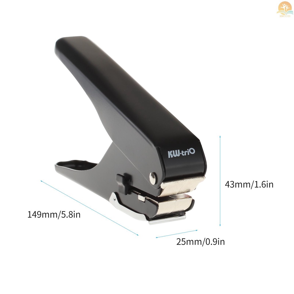 In Stock KW-triO Heavy-Duty Slot Metal Single Hole Puncher 1-Hole Paper Punch Kapasitas 10lembar Untuk ID Card PVC Slot Foto Dan Paper Chipboard Art Dokumen Proyek Kantor Sekolah H