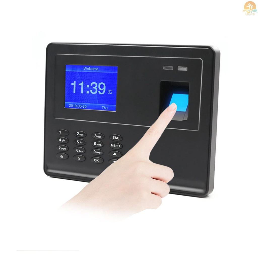 In Stock Biometrik Fingerprint Password Time Attendace Machine Karyawan Cek-in Time Clock Recorder Reader Dengan Layar TFT 2.8 Inci Multi Bahasa Dukungan USB Disk Data Downloa