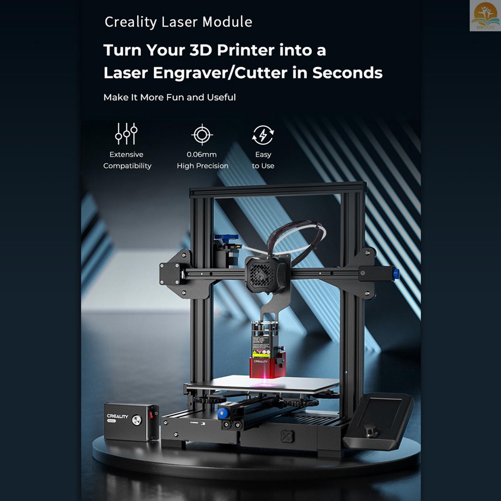 Tersedia Creality 1.6W Modul Laser 0.06x0.06mm Laser Spot Kompatibel Dengan CR-10 Mini/Ender-2 Pro/Ender-3 Neo/ Ender-3 V2 Neo/ Ender-3 Max Neo/ Ender-3 V2/Ender-3 /Ender-3 Pro/ Ende