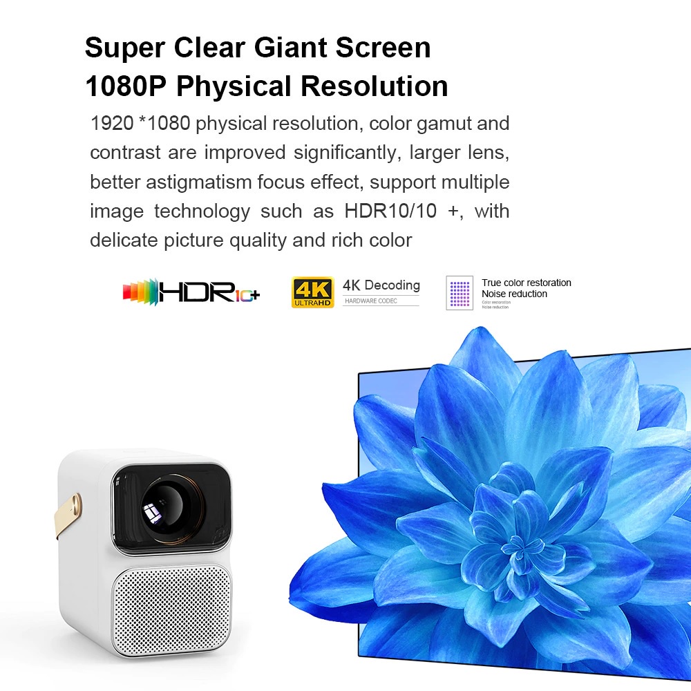 AKN88 - WANBO T6 MAX - Smart Android 1080P Full HD Projector - 550 ANSI Lumens