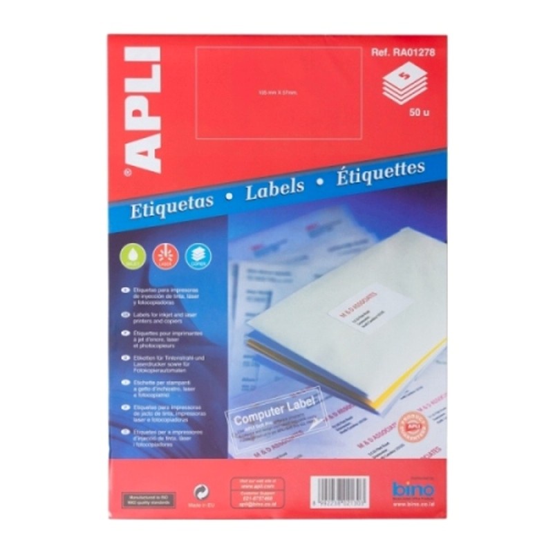 

[Artomas] APLI Label White Paper 105 X 57MM 50 unit RA01278
