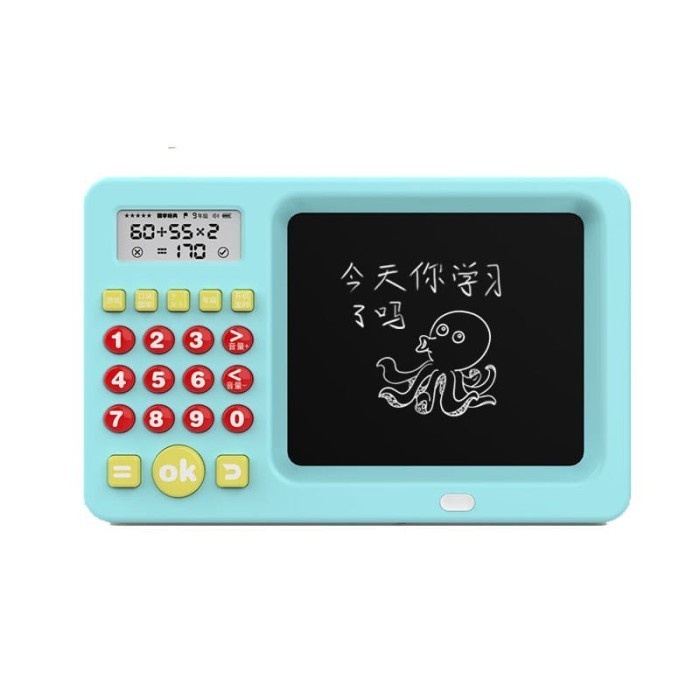 Mainan Edukasi Anak Papan Tulis LCD Board Pen Tablet Game Menghitung - Biru Muda