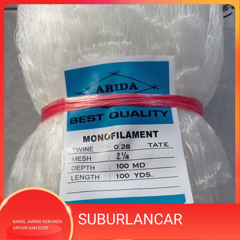 Jaring ikan arida 2¼ inchi 0.28 100md/100mds tate Jaring ikan senar jaring pukat jaring ikan arida